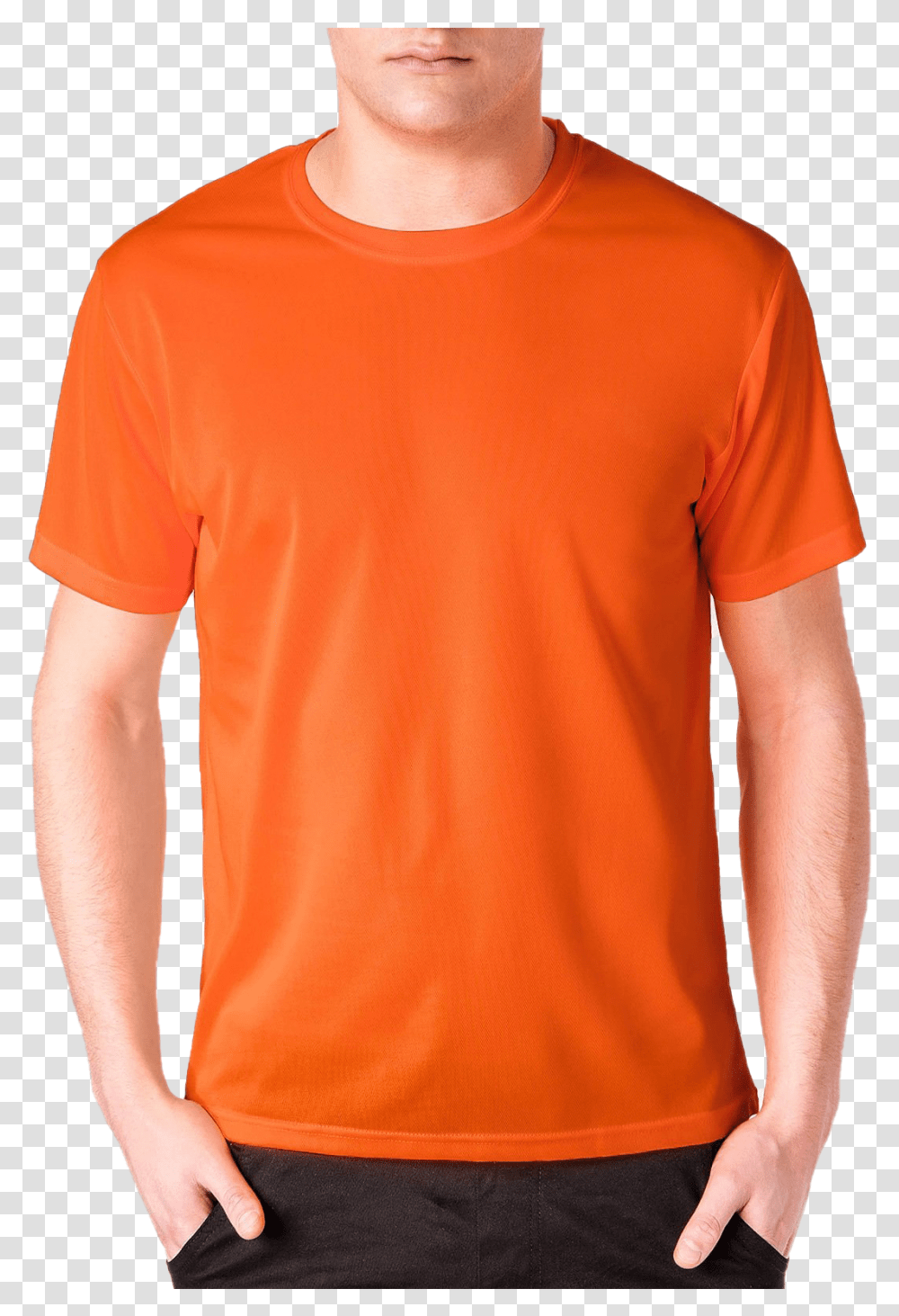 Plain Orange T Blank Shirt, Clothing, Apparel, Sleeve, T-Shirt Transparent Png