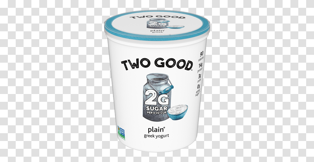 Plain Two Good Greek Lowfat Yogurt Quart With 2 Grams 2g Sugar Yogurt, Dessert, Food Transparent Png