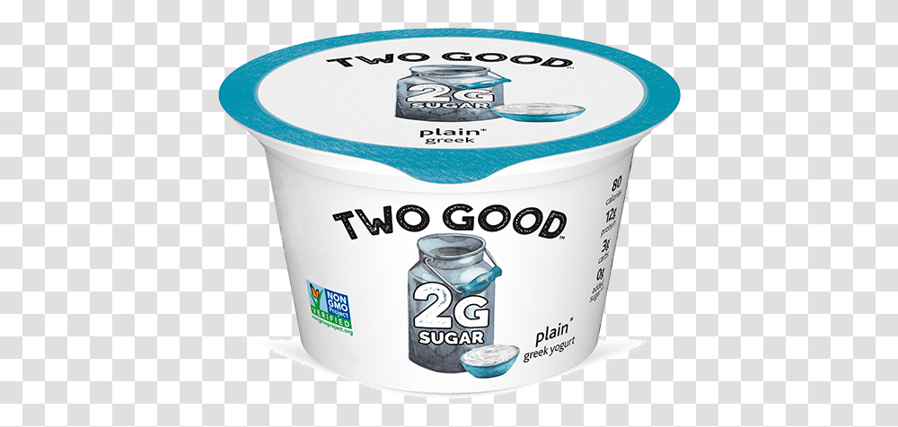 Plain Two Good Greek Lowfat Yogurt With 2 Grams Of 2 Good Greek Yogurt, Dessert, Food, Tape, Cream Transparent Png
