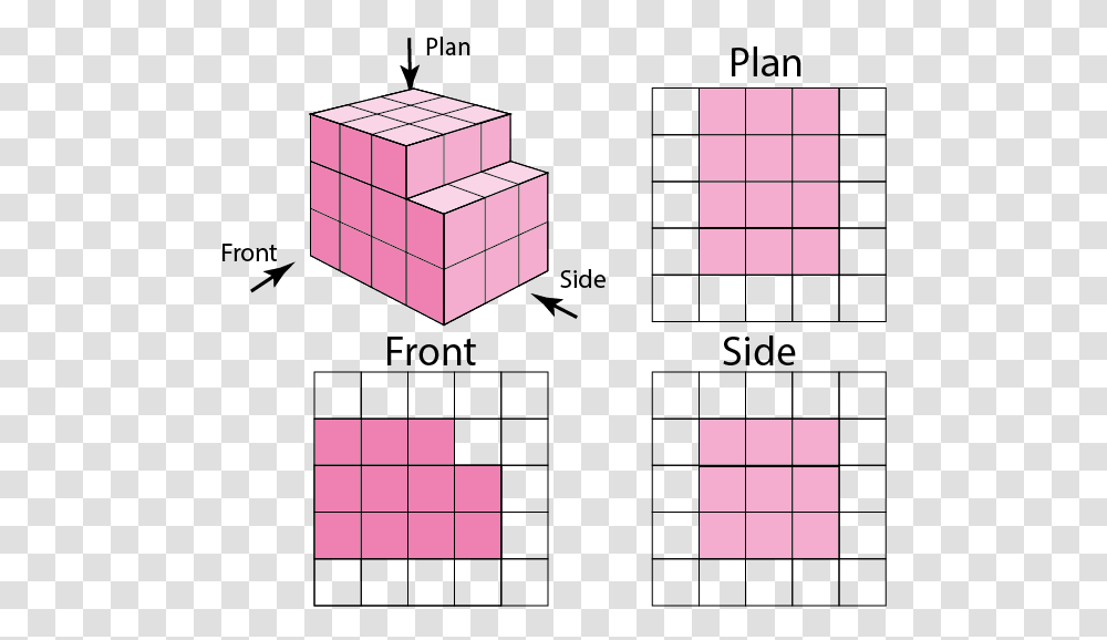 Plan And Elevation Drawings Of 3d Shapes Cross, Plot, Number Transparent Png