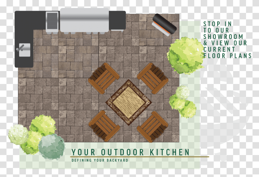 Plan View Outdoor Kitchen, Plant, Poster, Advertisement, Vegetable Transparent Png