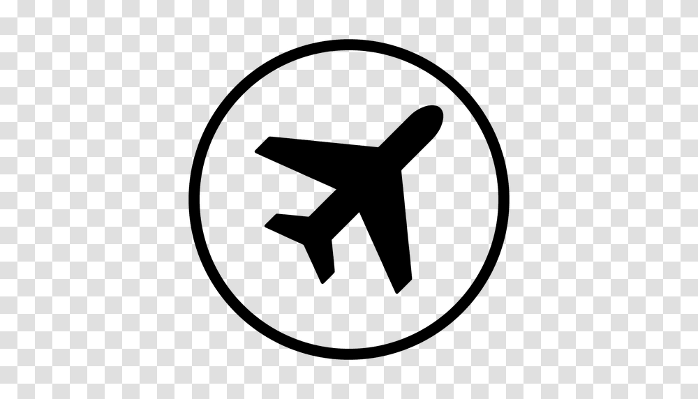 Plane Airport Round Icon, Sign, Recycling Symbol, Mailbox Transparent Png
