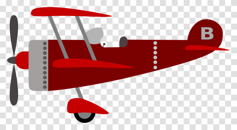 Plane Clipart Red Background Old Airplane Clipart, Vehicle, Transportation, Aircraft, Biplane Transparent Png