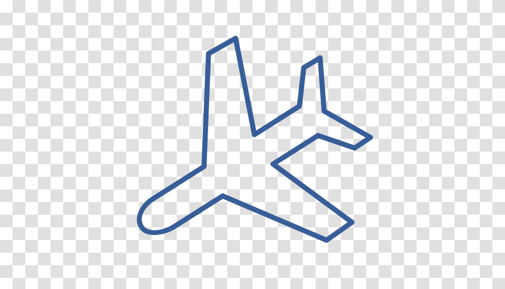 Plane Flight Airplane Landing Journey Destination Arrival Icon, Cross, Star Symbol, Recycling Symbol Transparent Png
