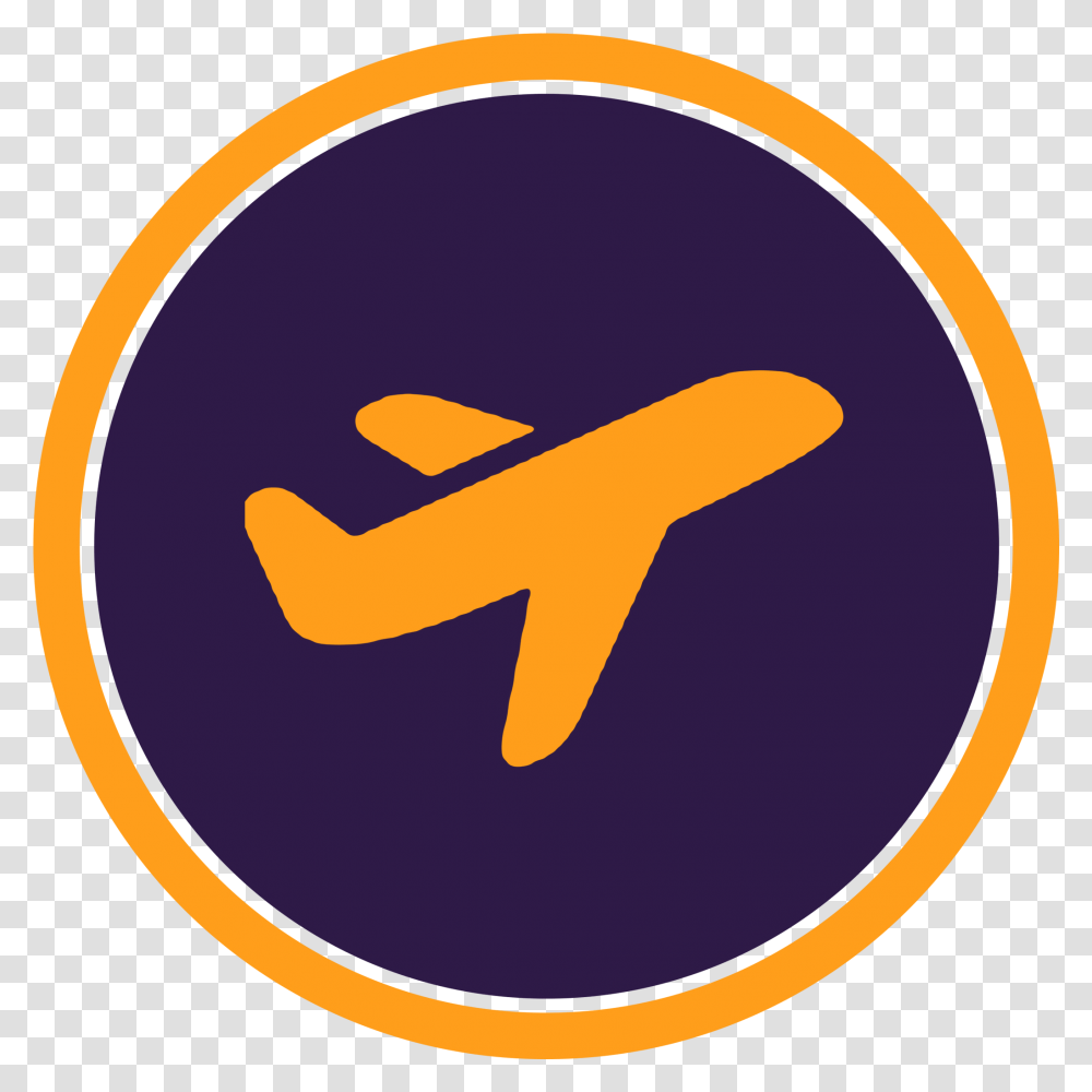 Plane Icon In Circle, Logo, Trademark Transparent Png