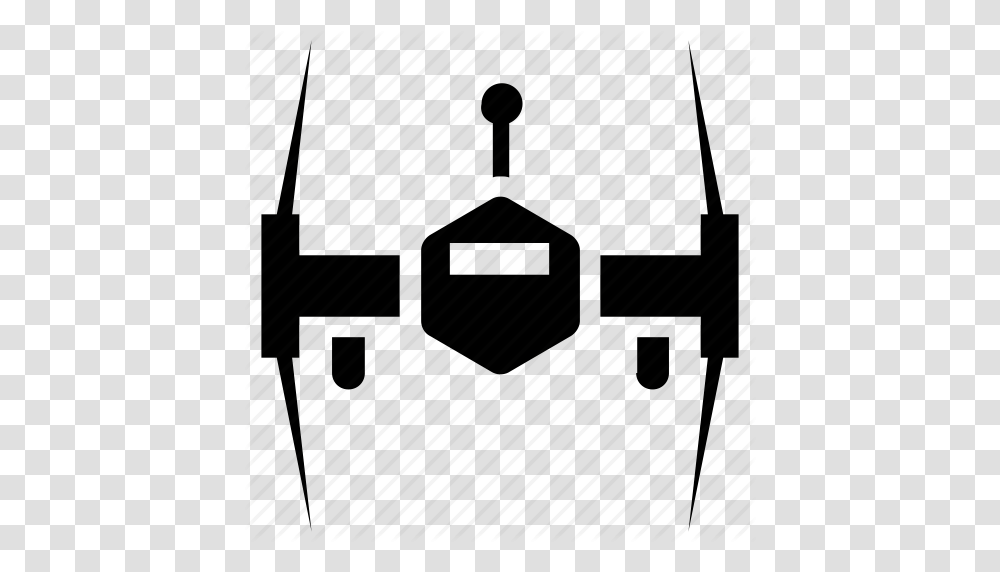 Plane Space Fighter Spaceship Tie Fighter Icon, Cowbell, Silhouette, Hoe, Tool Transparent Png