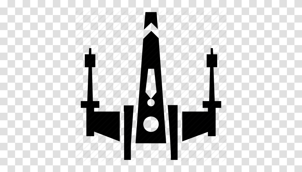 Plane Space Fighter Spaceship Tie Fighter X Wing Fighter Icon, Fence, Architecture, Building, Silhouette Transparent Png