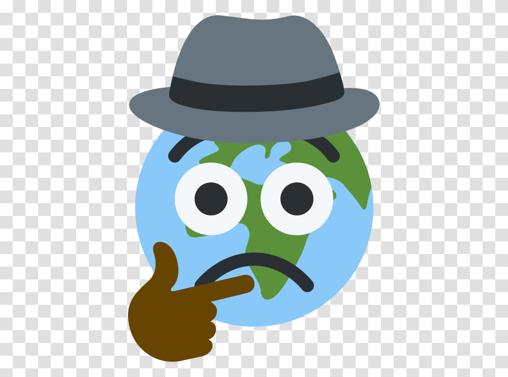 Planet Earth Emoji With Large Frown With Eyes Wide Shpion Vektor, Apparel, Sun Hat, Outdoors Transparent Png