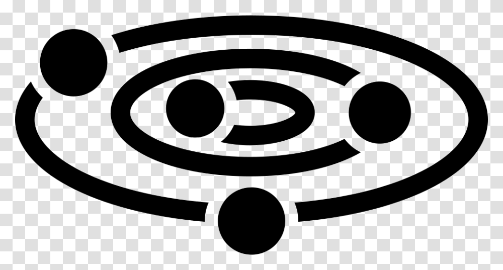 Planets And Orbits Solar System Black And White, Spiral, Coil, Logo Transparent Png