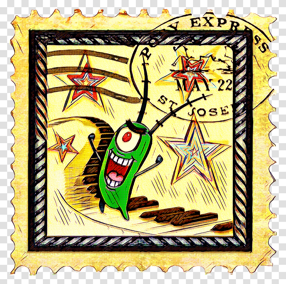 Plankton Spongebob Krabby Patty Mr Krabs Plankton Postage Stamp Transparent Png