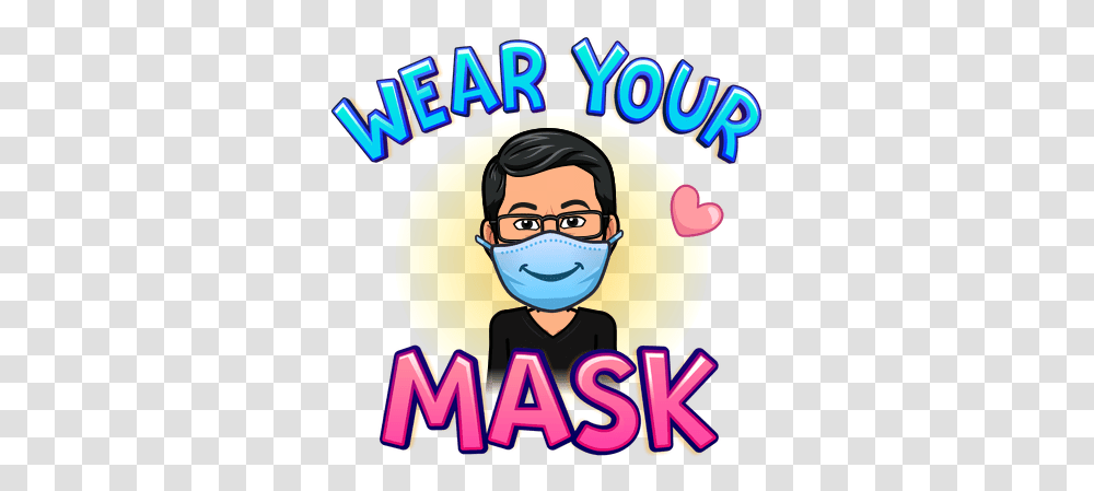 Planning For A Covid Fall 2020 Mask Bitmoji, Person, Poster, Advertisement, Text Transparent Png