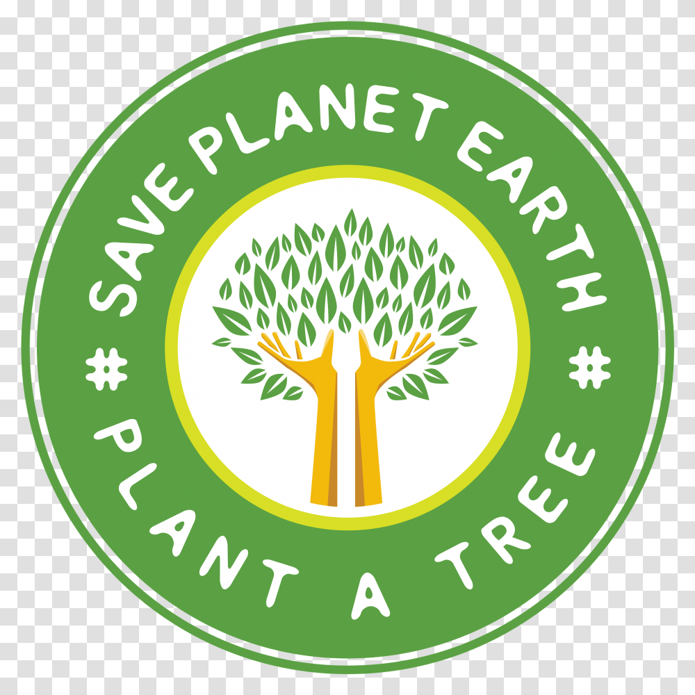 Plant A Tree Logo Clipart Emblem, Label, Text, Potted Plant, Vase Transparent Png