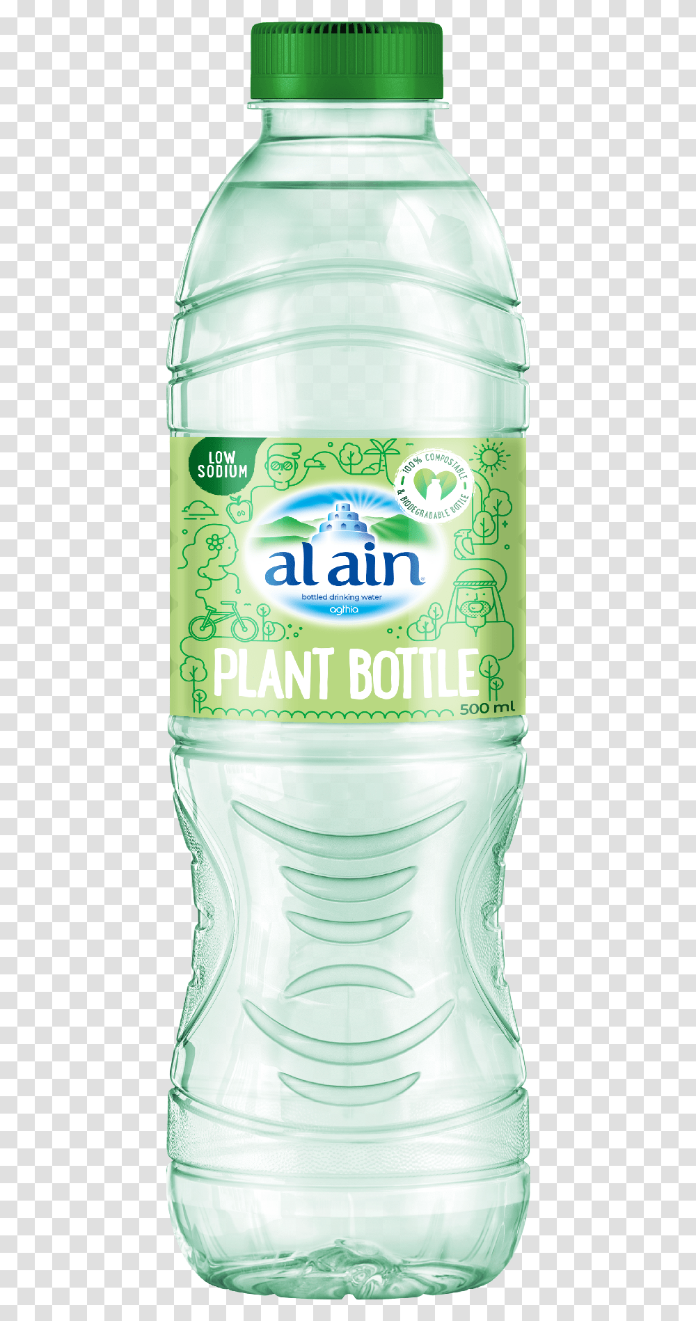 Plant Based Bottle Al Ain Water, Mineral Water, Beverage, Water Bottle, Drink Transparent Png