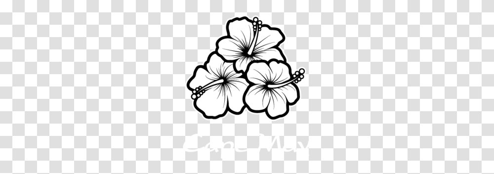 Plant Black And White Clipart, Hibiscus, Flower, Blossom, Floral Design Transparent Png