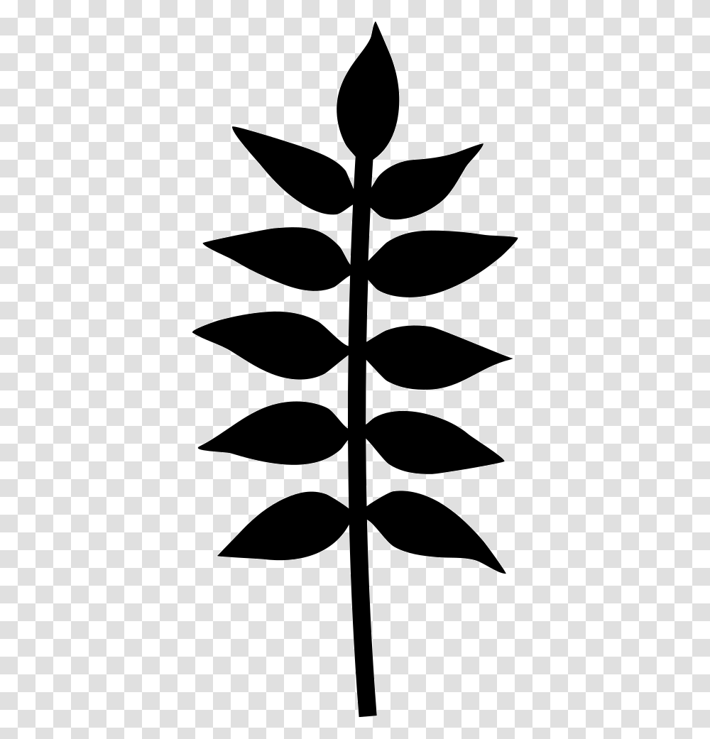 Plant Branch With Leaves Leaves On Branch Stencil, Silhouette, Pattern Transparent Png