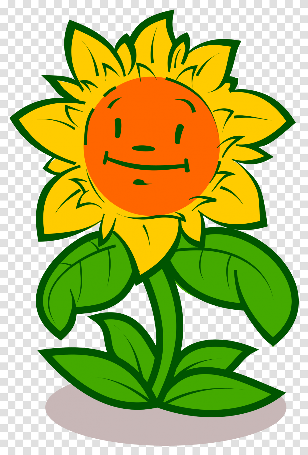 Plant Clipart Cartoon Sunflower Animated With Face, Blossom, Rose, Petal, Photography Transparent Png