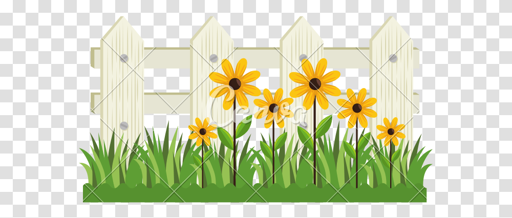 Plant Flower Garden Clip Art, Fence, Blossom, Picket, Daffodil Transparent Png