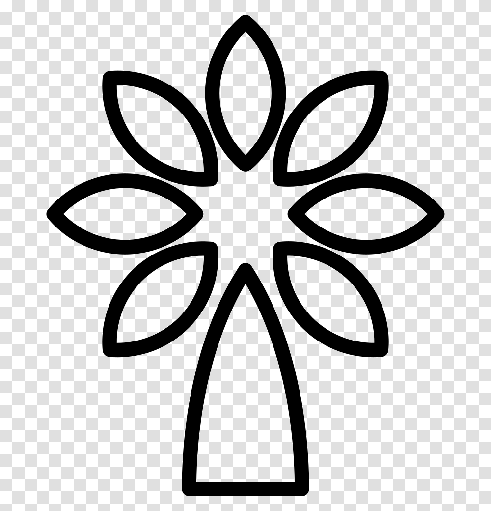 Plant Flower Outline Sunflower, Stencil, Pattern, Scissors Transparent Png