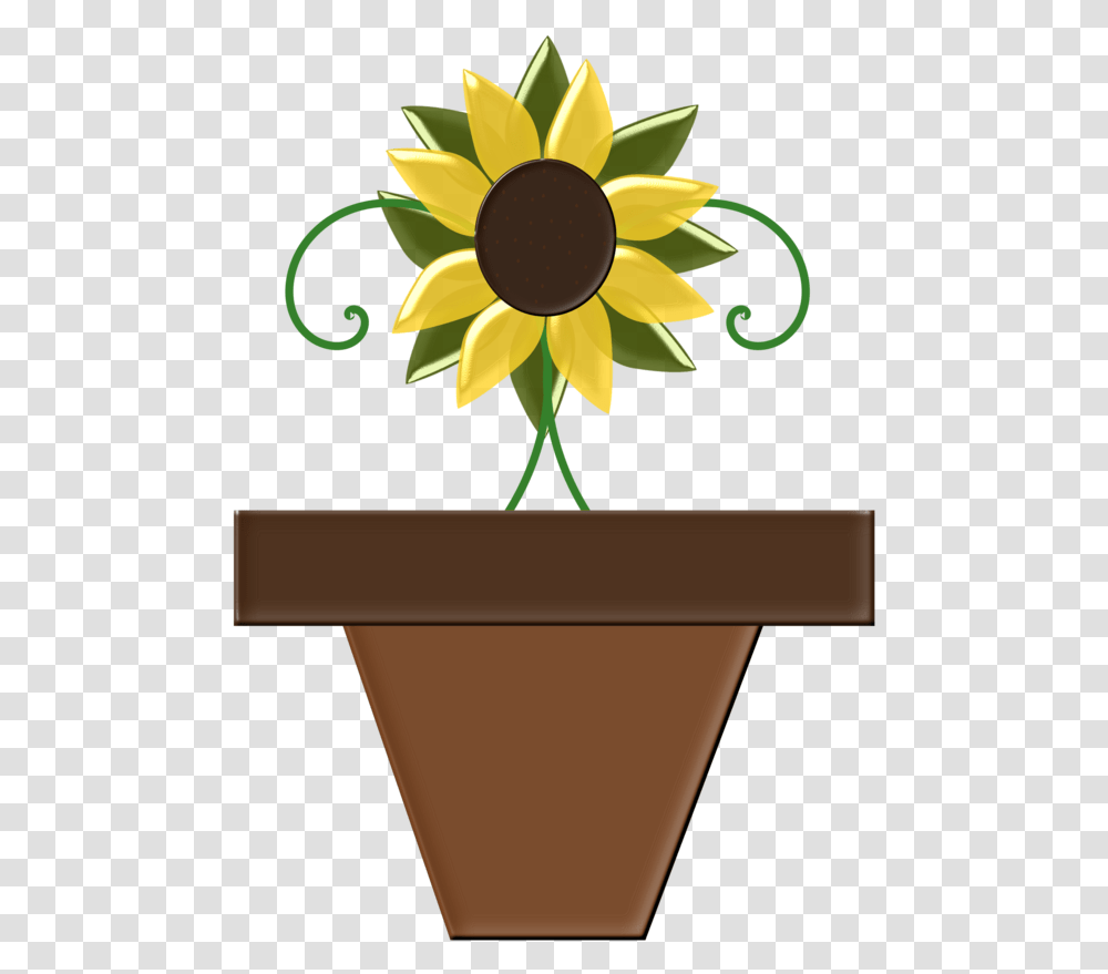 Plant Flower Sunflower Clipart Plant Clipart Nature Pot Bunha Animasi, Graphics, Symbol, Logo, Trademark Transparent Png