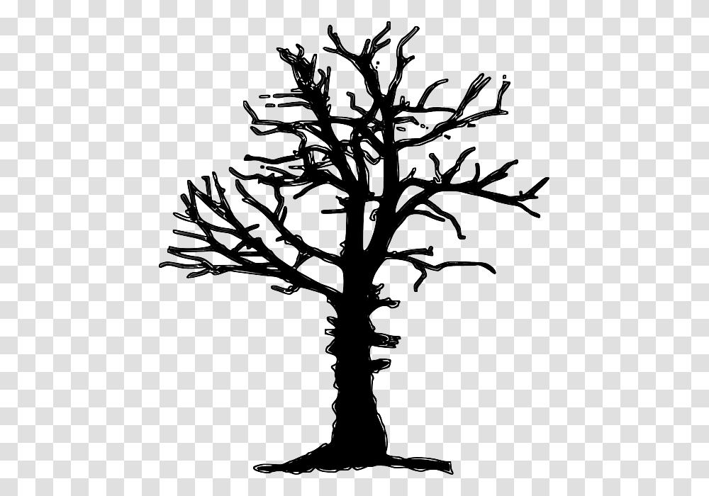 Plant Forest Dieback Forest Decline Tree Dead Dry Dead Tree Silhouette, Cross, Stencil, Tree Trunk Transparent Png