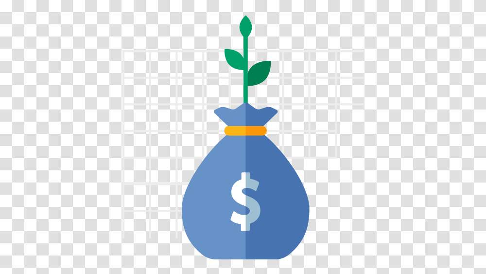 Plant Growing Out Of Money Bag Illustration, Number, Alphabet Transparent Png