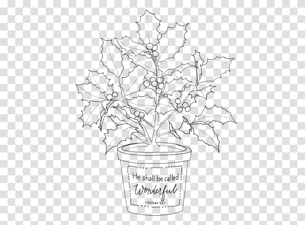 Plant In A Pot Clipart Black And White, Gray, World Of Warcraft Transparent Png