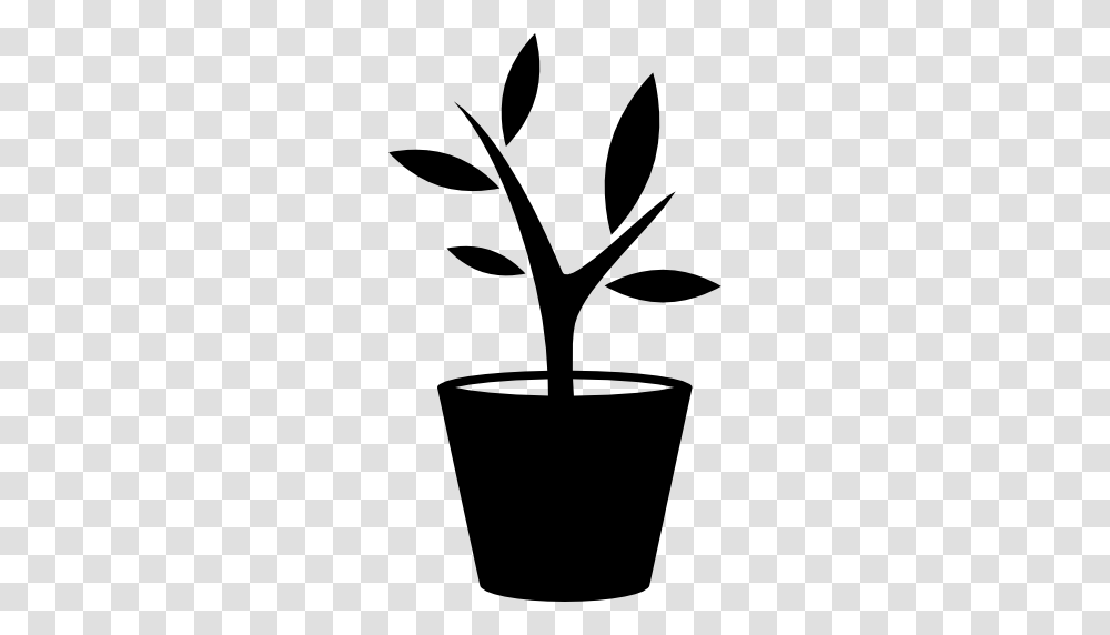 Plant In A Pot, Stencil, Silhouette, Shovel, Tool Transparent Png