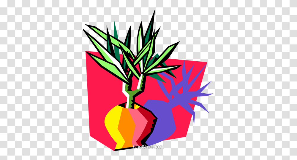 Plant In Vase Royalty Free Vector Clip Art Illustration, Root, Vegetable, Food Transparent Png