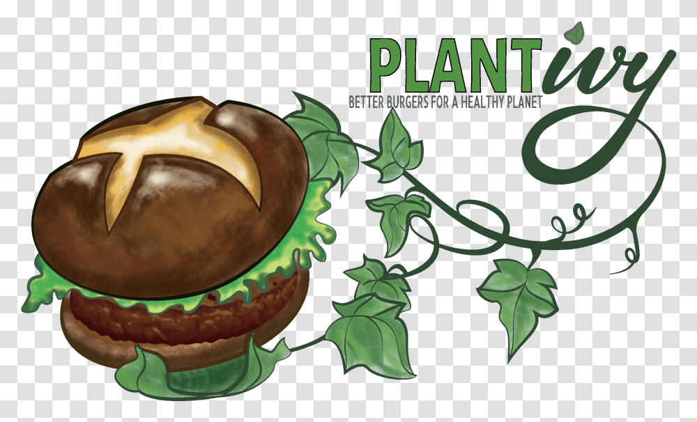 Plant Ivy Catering And Food Truck Hamburger Bun, Produce, Leaf, Vegetable, Grain Transparent Png