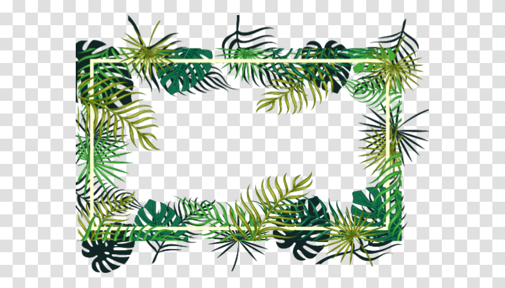 Plant Plants Leaves Green Frame Border Ftestickers Tropical Clipart, Fern, Leaf, Bird, Pattern Transparent Png