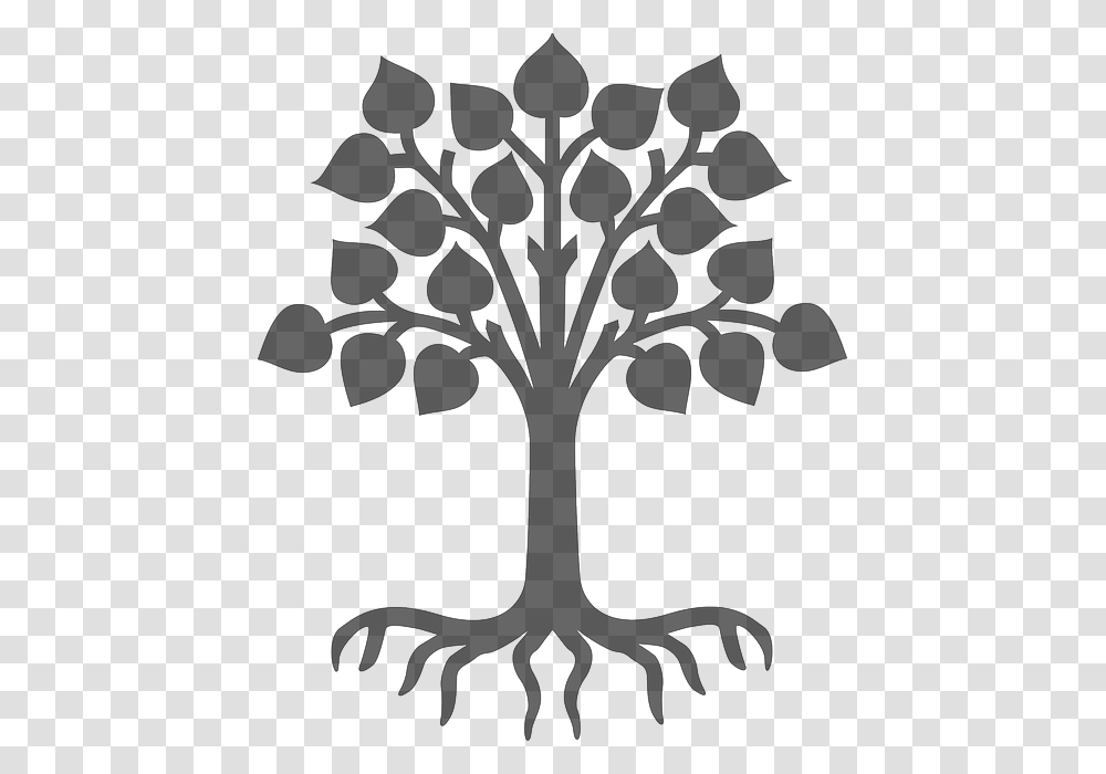 Plant Silhouette Grey Tree Leaves Wood Roots Child Care, Stencil, Rug Transparent Png