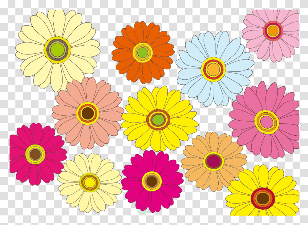 Plantflowerchamomile Clipart Royalty Free Svg Multicolor Flower Cartoon, Blossom, Daisy, Daisies, Pattern Transparent Png
