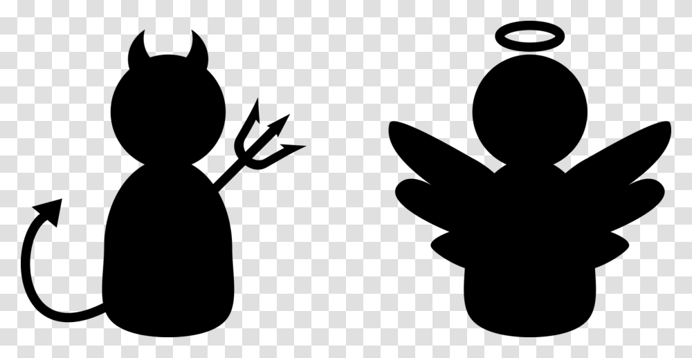 Plantflowersilhouette Angel And Devil Clipart, Gray, World Of Warcraft Transparent Png