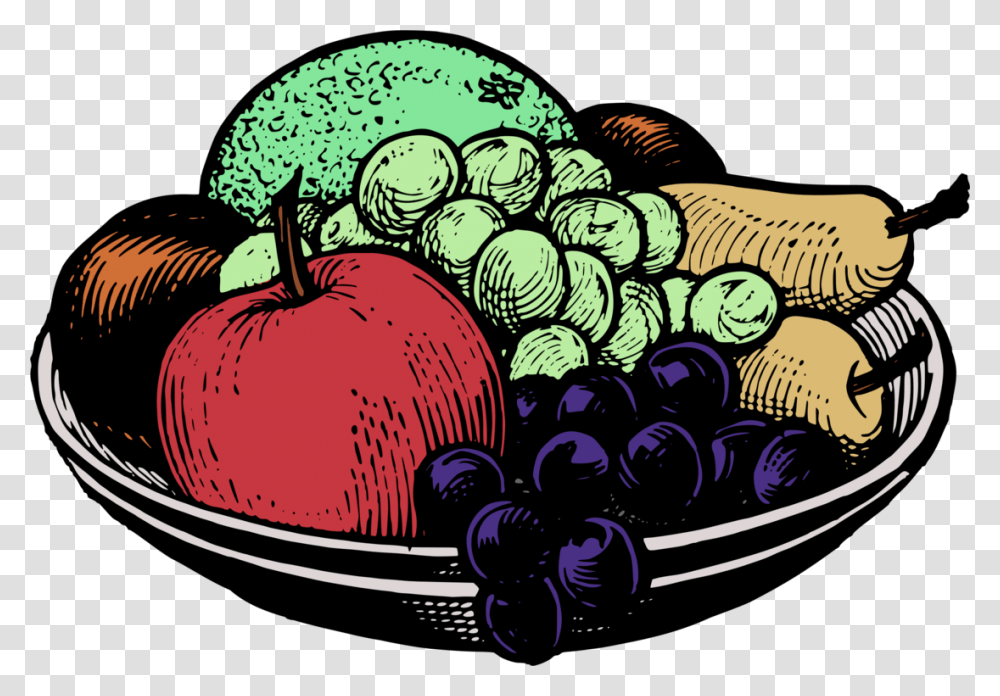 Plantfoodfruit Black And White Fruit Bowl, Grapes, Apple Transparent Png