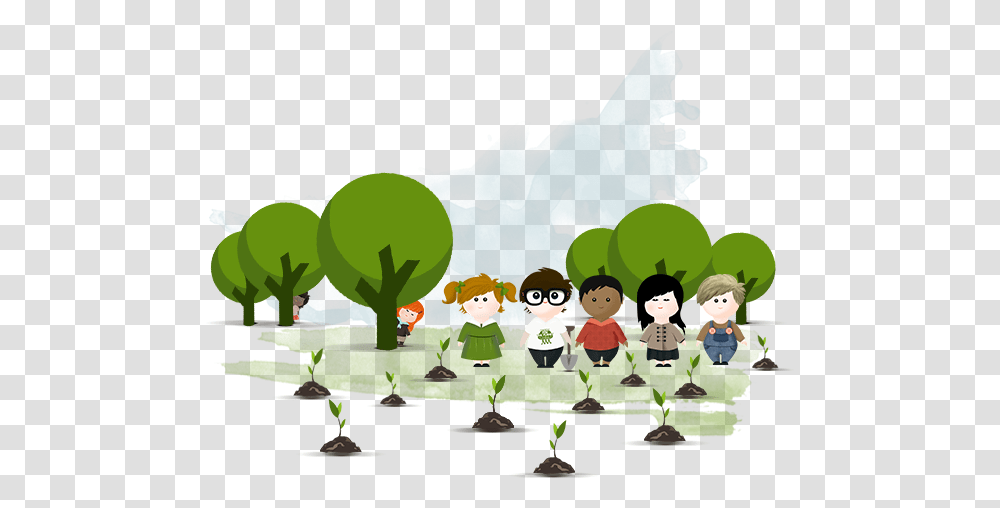 Planting Locations Cartoon, Crowd, Drawing, Doll, Green Transparent Png