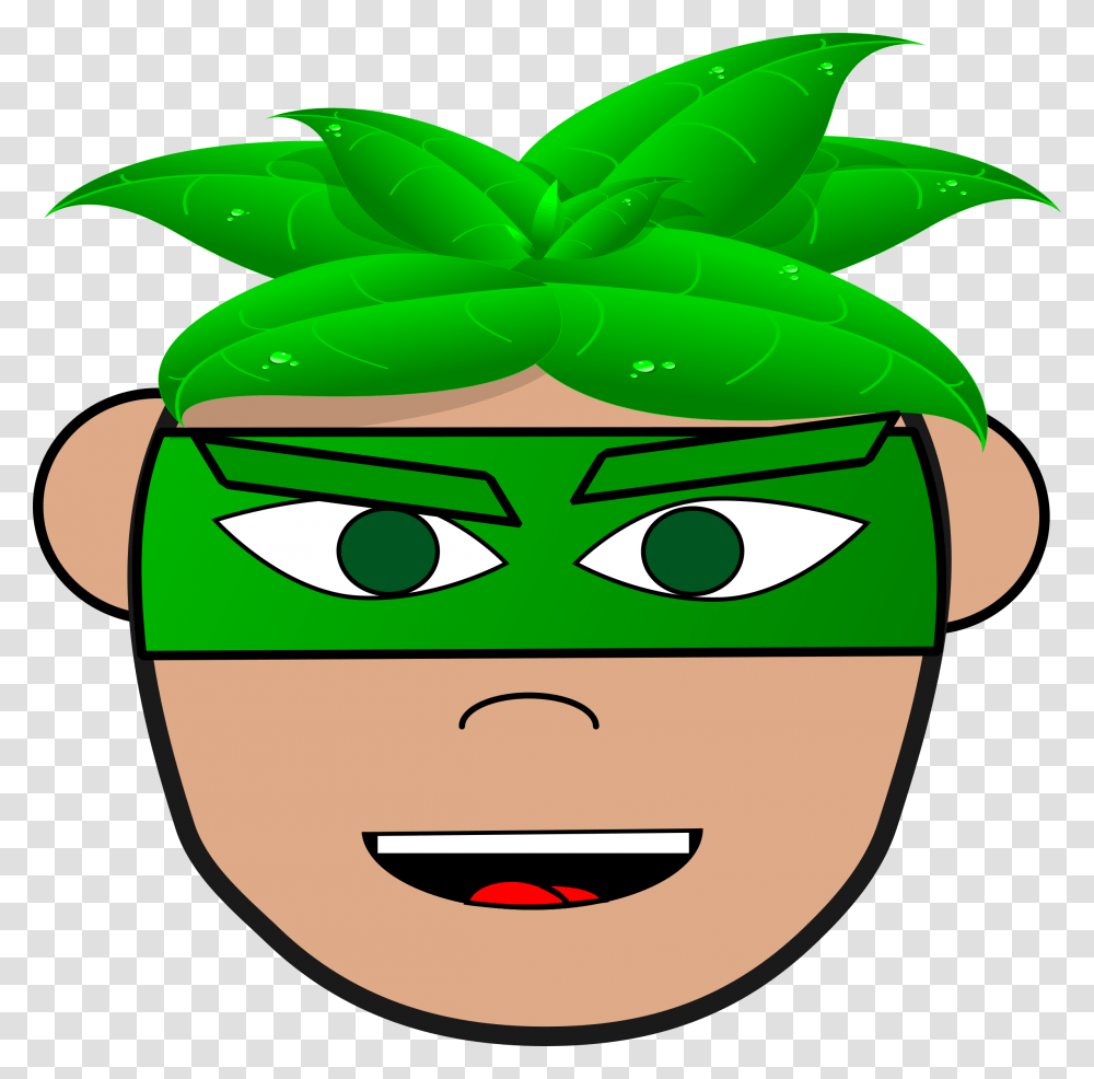 Plantleaffood Super Hero Head, Green, Weed, Vegetable Transparent Png