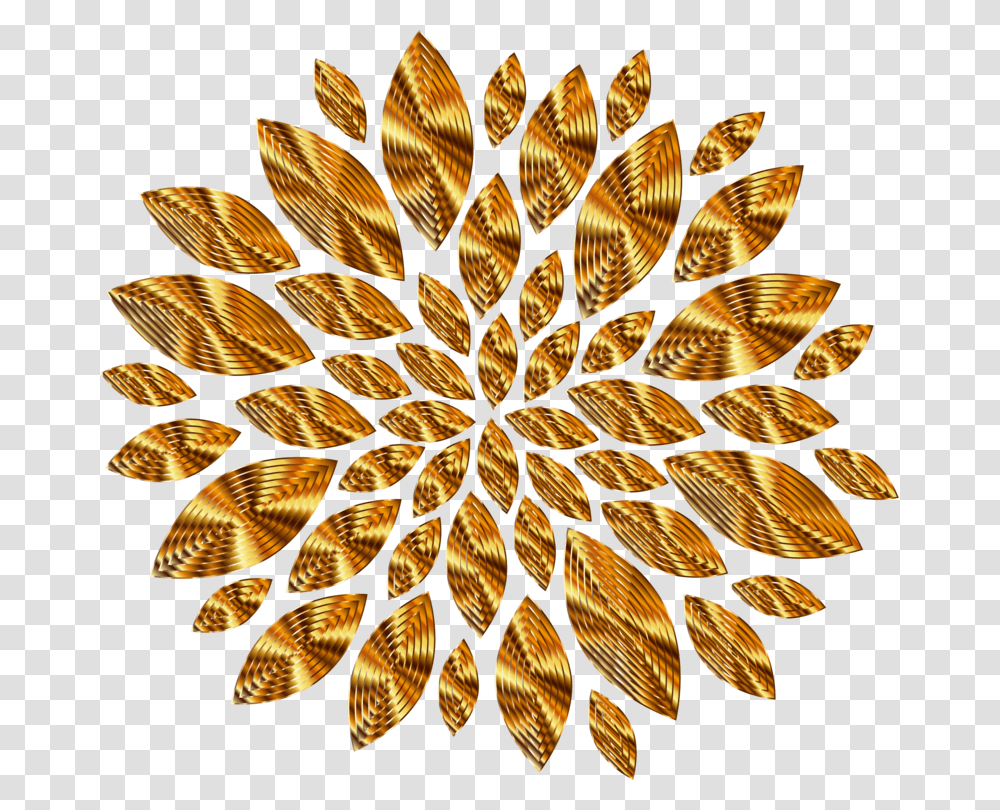 Plantleafsymmetry Dahlia Clipart Black And White, Gold, Pattern, Aluminium, Fractal Transparent Png