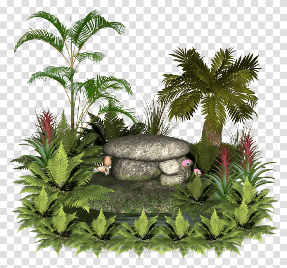 Plants And Rocks Palm Tree Pot, Potted Plant, Vase, Jar, Pottery Transparent Png