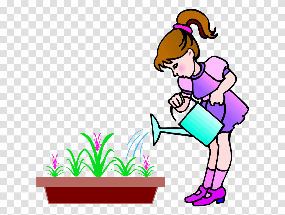 Plants Clipart Child Girl Watering The Flower Cartoon Uses Of Water Clipart, Person, Human, Outdoors, Tin Transparent Png