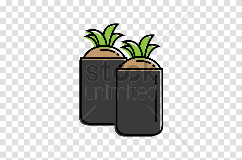 Plants In Planter Bags Vector Image, Green, Weapon, Weaponry, Palm Tree Transparent Png