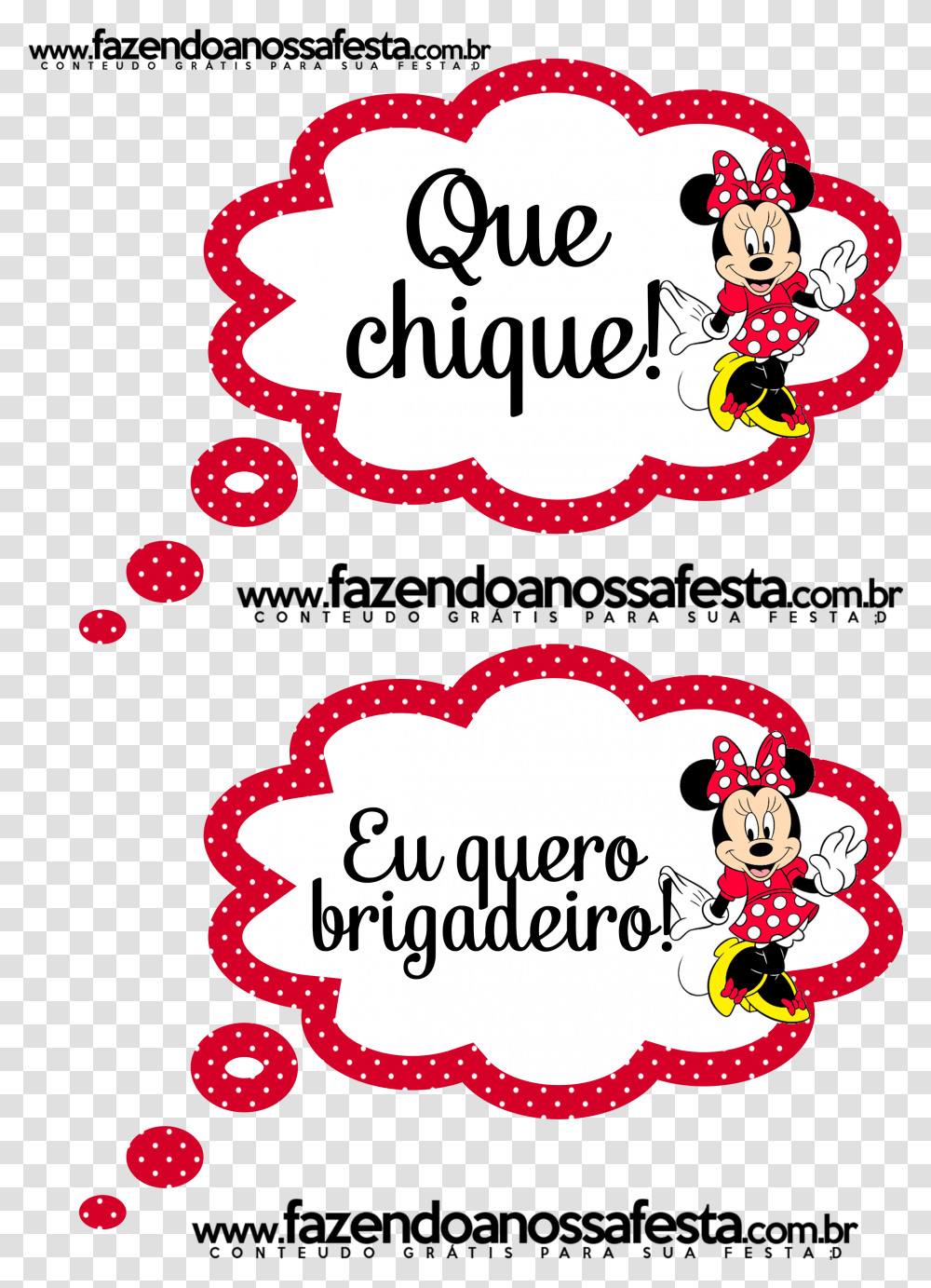 Plaquinhas De Festa Da Minnie, Label, Sticker Transparent Png