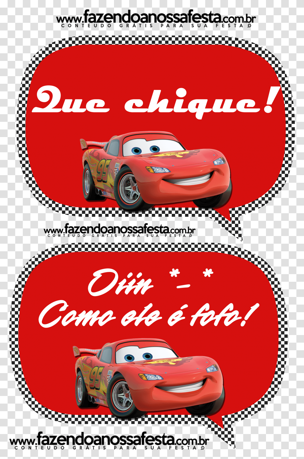 Plaquinhas Divertidas Para Fotos Carros Da Disney Cars 2 Lightning Mcqueen, Label, Advertisement, Poster Transparent Png