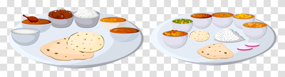 Plate Clipart Thali Dish, Meal, Food, Bowl, Plant Transparent Png