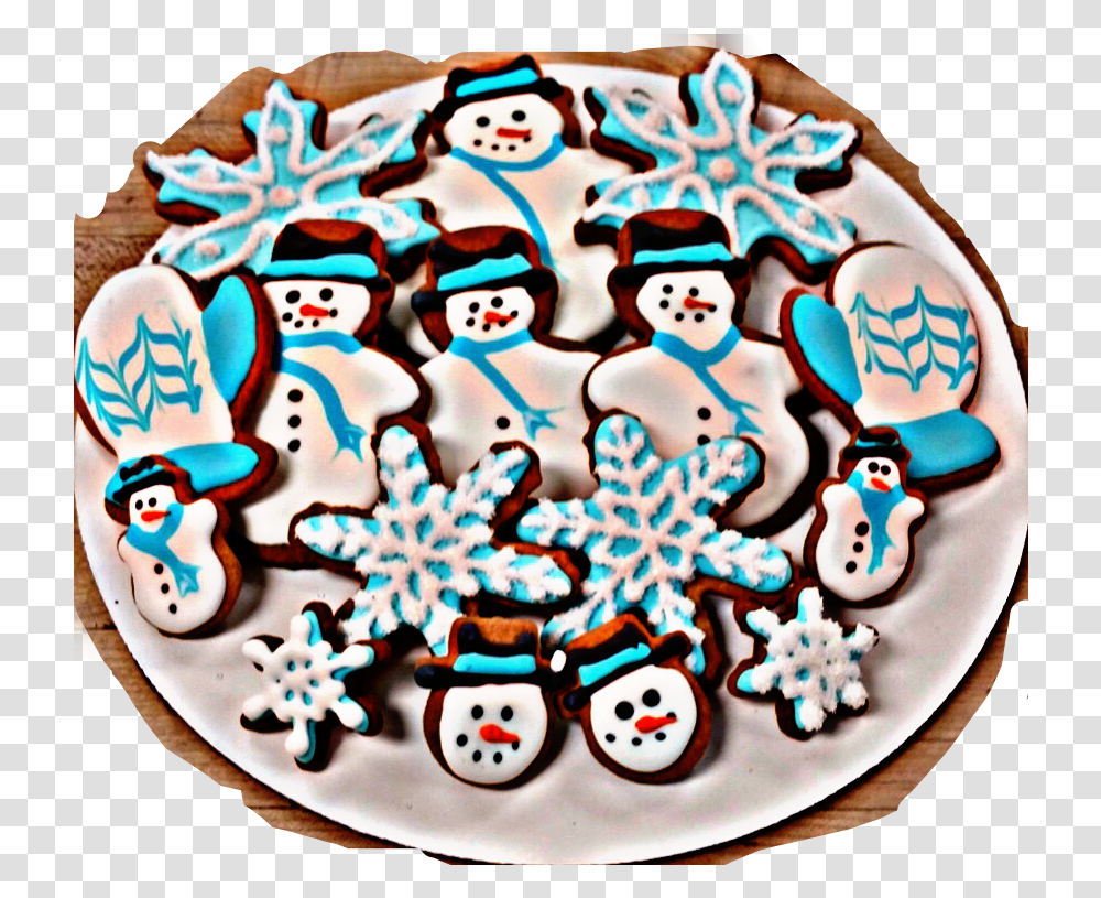 Plate Cookies Cookie Christmas Christmastreats Treats Royal Icing, Food, Biscuit, Gingerbread, Cream Transparent Png