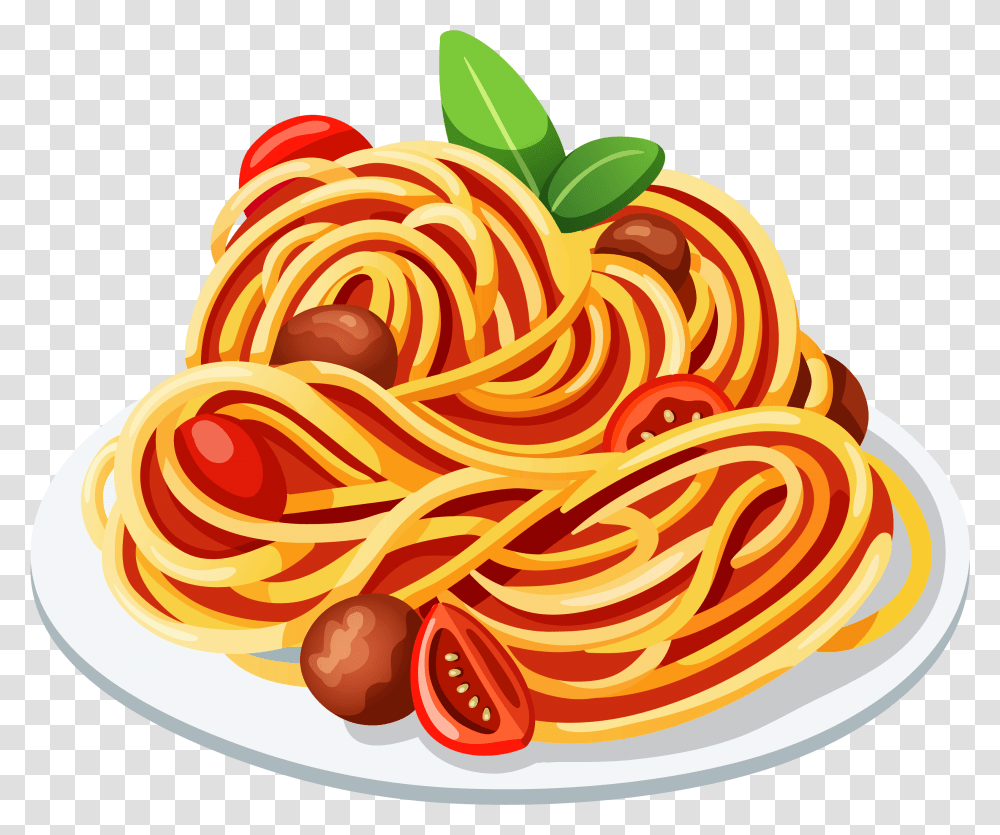 Plate Of Food Clipart Background Clip Art Pasta, Sliced, Sweets, Meal, Plant Transparent Png