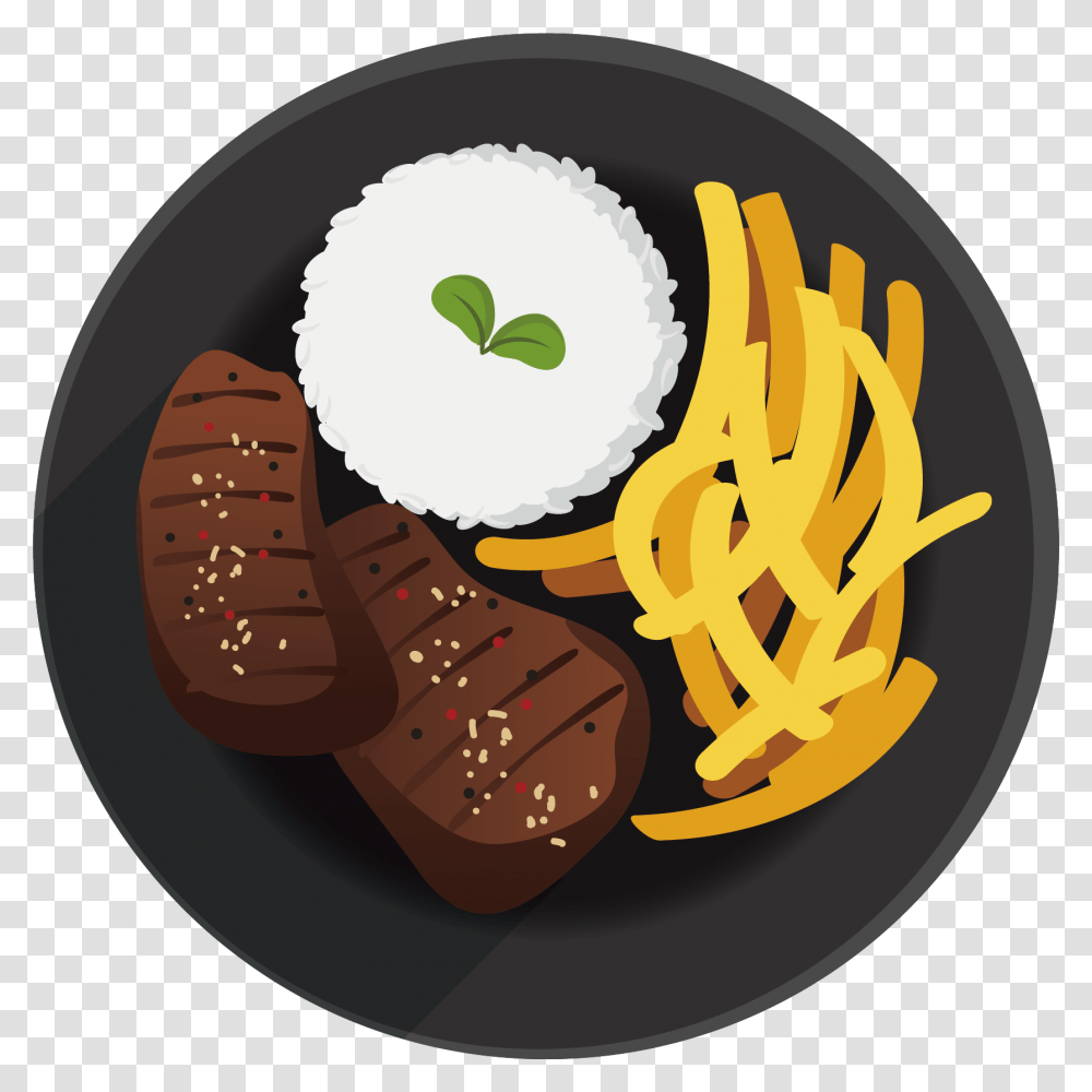Plate Of Food Clipart Food Plate Illustration, Meal, Dish, Steak, Burger Transparent Png