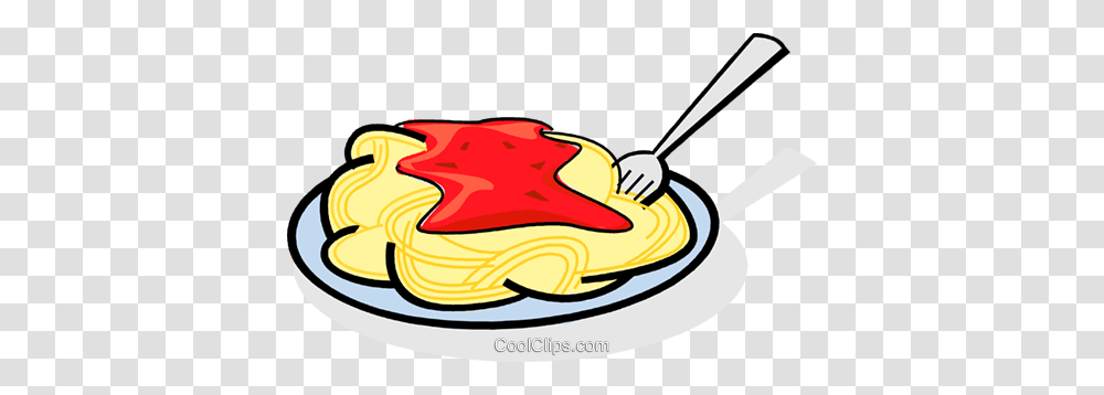 Plate Of Spaghetti Royalty Free Vector Clip Art Illustration, Food, Dish, Meal, Fork Transparent Png