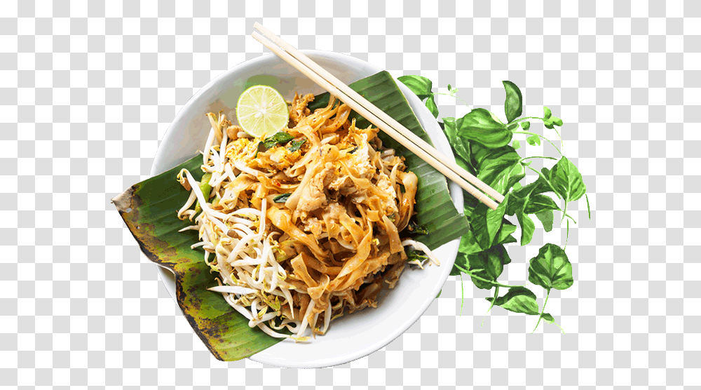 Plate Pad Thai Street Food Food Styling, Plant, Produce, Vegetable, Noodle Transparent Png