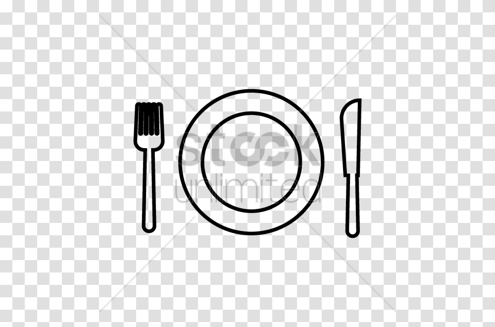 Plate Setting With Fork And Knife Vector Image, Face, Triangle, Urban Transparent Png