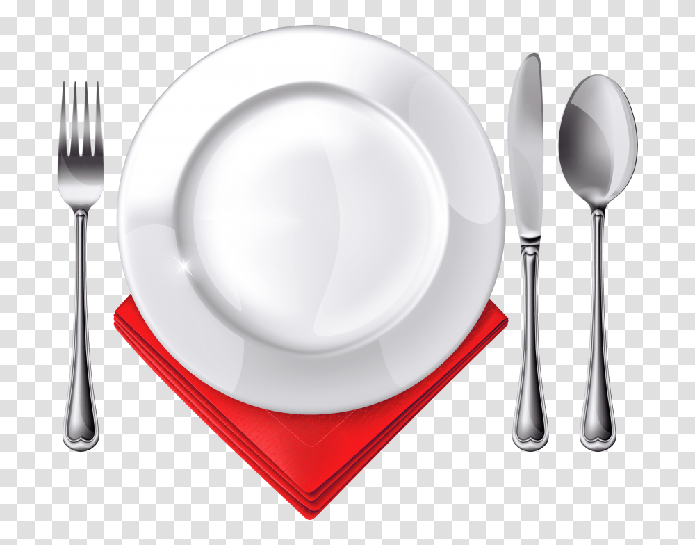Plate Spoon Knife Fork And Red Napkin, Cutlery, Bowl, Dish, Meal Transparent Png